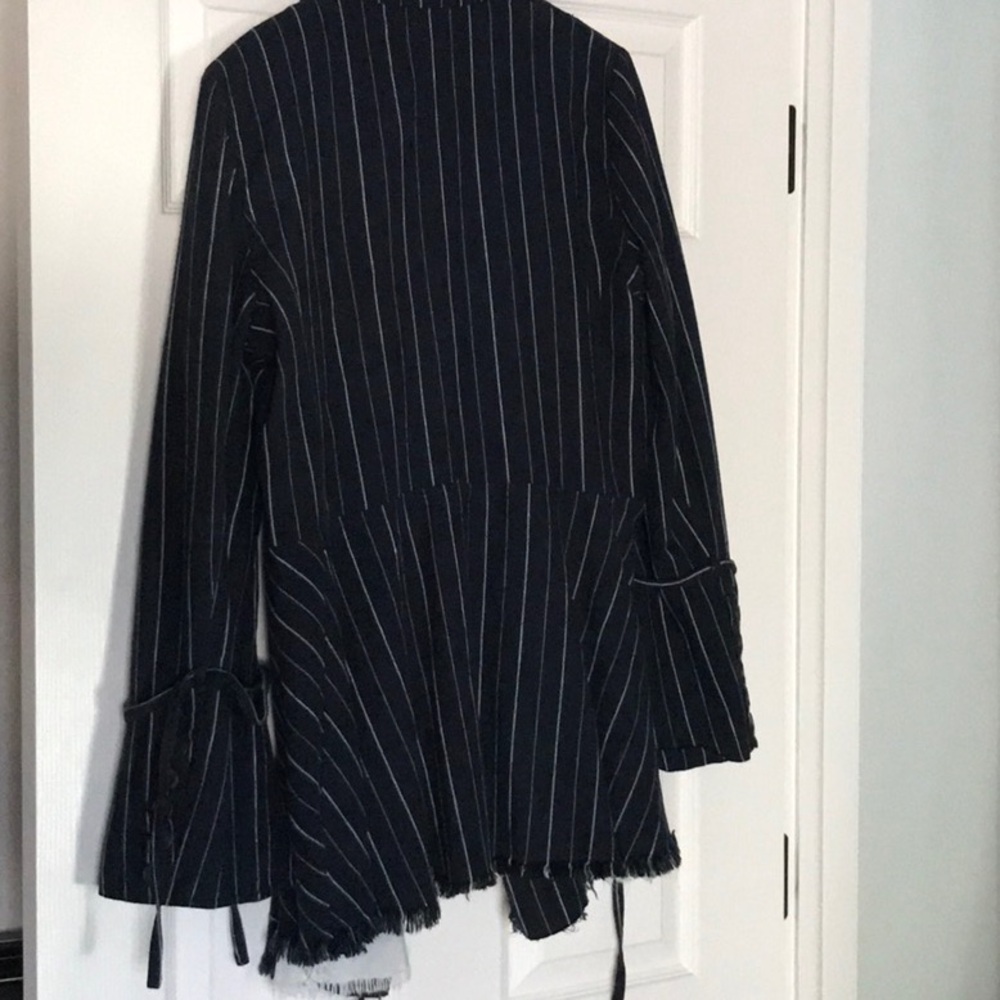 Free People Navy Pinstripe Blazer - Picture 8 of 11